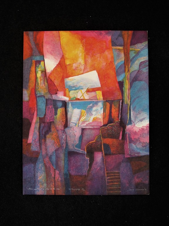 Groot 1993 expressionistisch Litho van Bulgaars grafica Maria Chakarova (1948)  kopen? Bied vanaf 1!
