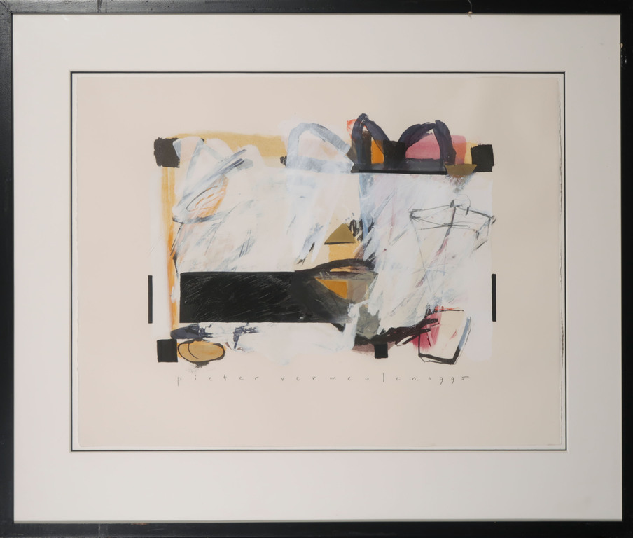 Pieter Vermeulen: Gemengde techniek op papier, Z.T. - Ingelijst kopen? Bied vanaf 35!