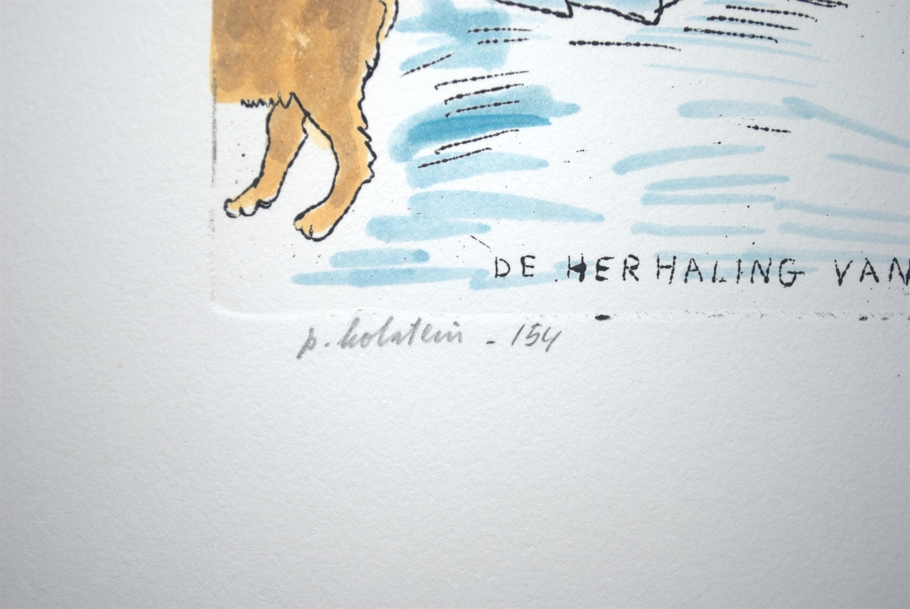 Ets met aquarel - oplage 40 - De herhaling van gebeurtenissen  kopen? Bied vanaf 39!