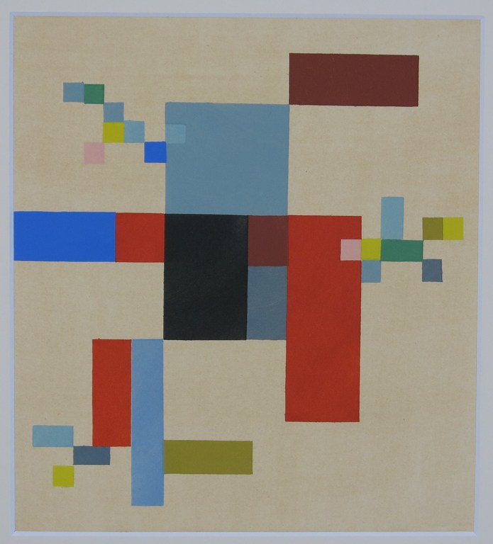 Sophie Arp-Tauber: Litho in passe-partout, Abstracte kleurvlakken kopen? Bied vanaf 20!