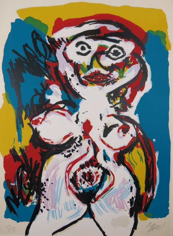 Karel Appel: Litho, Naakte vrouw verkocht voor € 650!