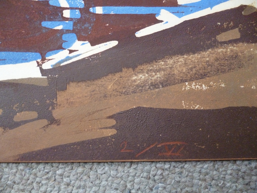 Hein Stork - kleurenlinosnede - Het Wad kopen? Bied vanaf 125!