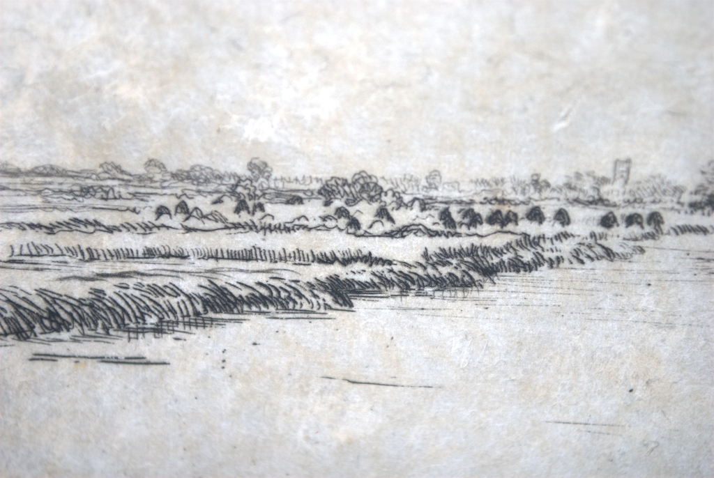 Riekele Prins - handgesigneerde ets van 't Reitdiep, Groningen. kopen? Bied vanaf 40!