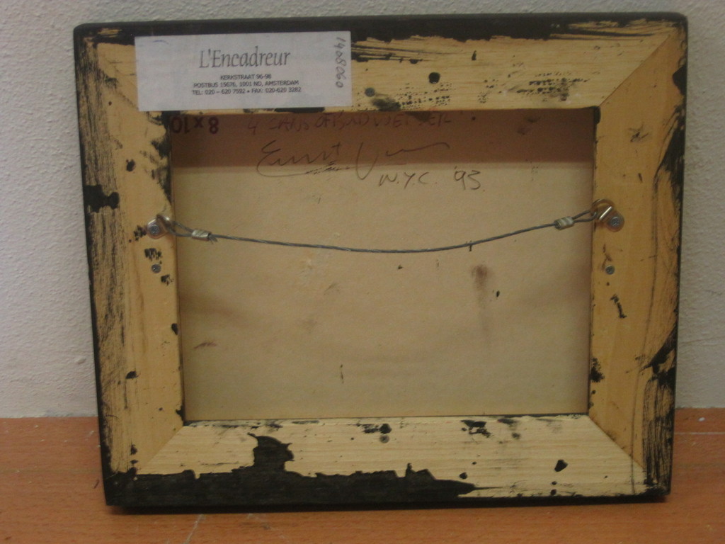 Ernst Voss (1959-) olieverf "4 cans of Budweiser" 1993 New York USA gesigneerd  kopen? Bied vanaf 1!