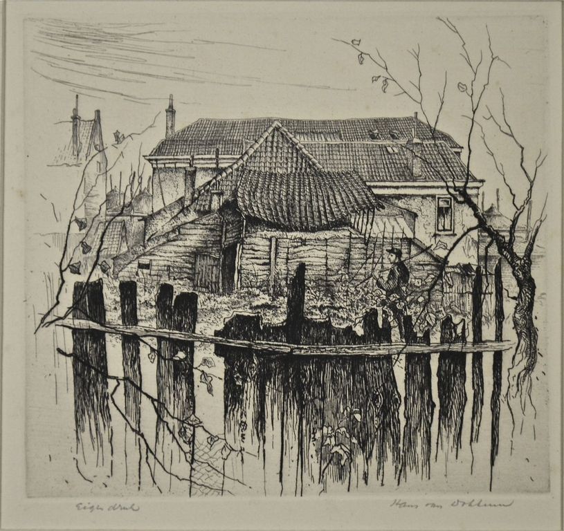 Hans van Dokkum: Ets. Dorpsgezicht verkocht voor € 35!