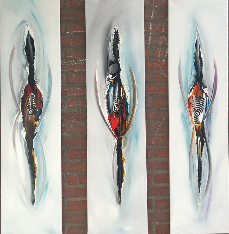 Gena- Abstract Drie luik verkocht voor € 320!