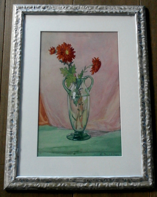 Raoul Martinez - ingelijste aquarel: Bloemen in vaas kaufen? Bieten Sie von 249!