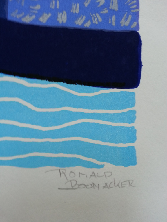 Ronald Boonacker, zeefdruk op papier, Titel;  kopen? Bied vanaf 50!