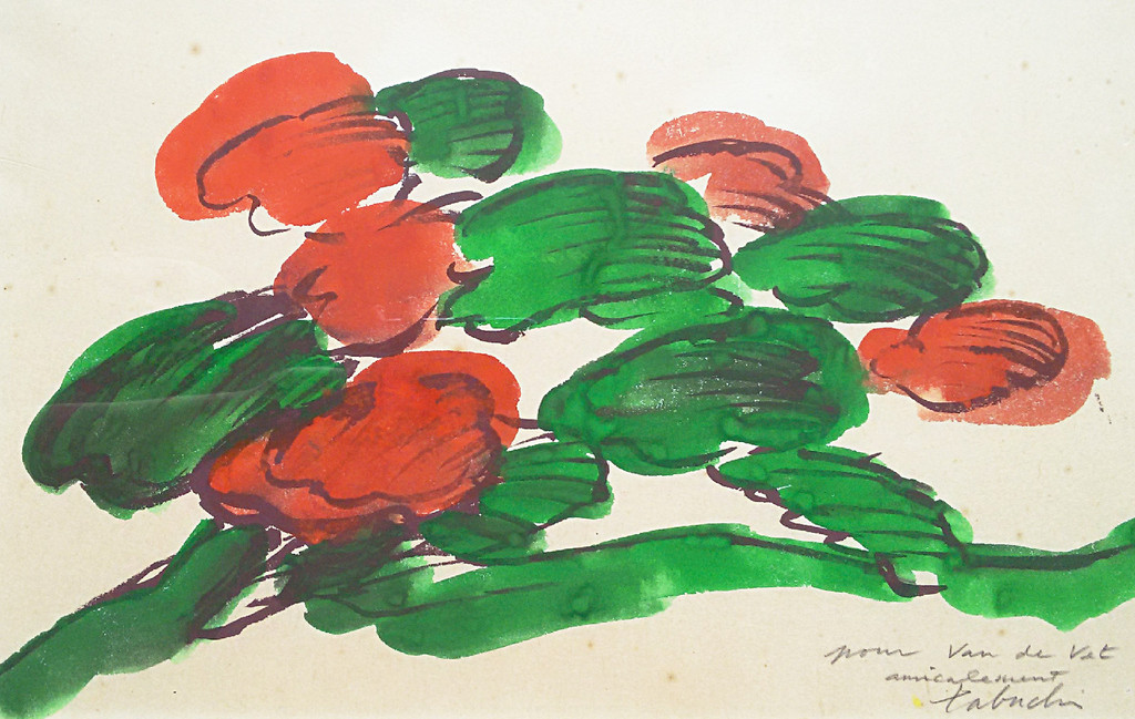 Yasse Tabuchi - Bloesemtak, gemengde techniek (ingelijst) verkocht voor € 160!