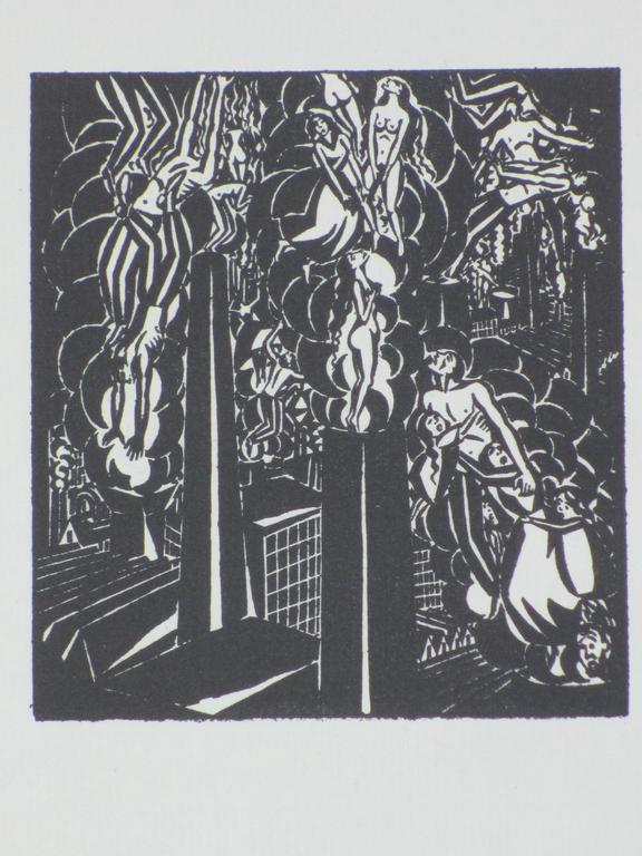 Frans Masereel, Rookwalmen, Houtsnede 1925 verkocht voor € 45!