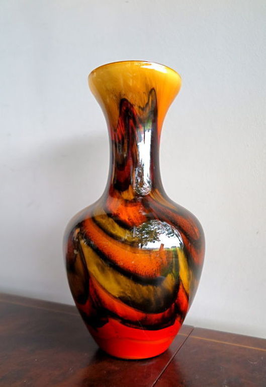 Murano design - Opaline Florence Kelkvaas -gekleurd -handgeblazen-50/60-er jaren kopen? Bied vanaf 1!