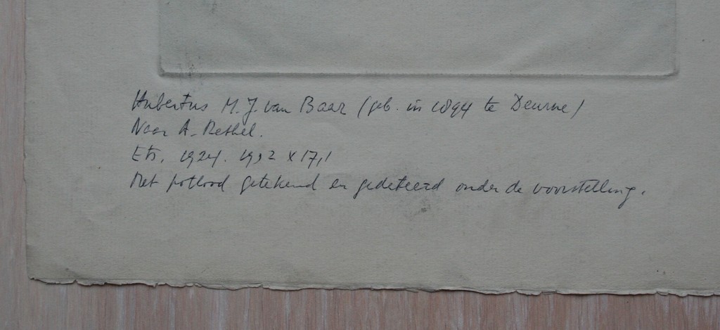 Huub van Baar - ets naar A. Rethel - 1924 - gesigneerd kopen? Bied vanaf 1!