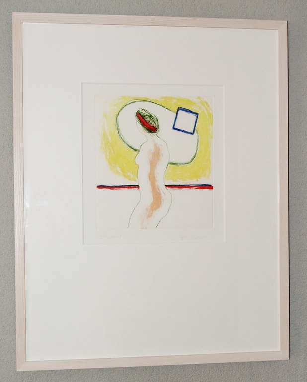 Roger Raveel - Roger Raveel kleuren ets 'Naakt' - 1988 - ingelijst. kopen? Bied vanaf 625!