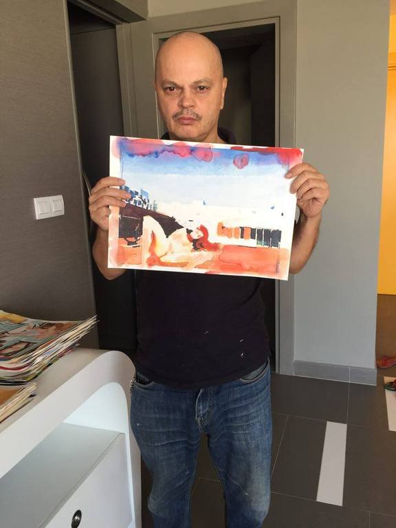 Peter Klashorst - Stopera Amsterdam - gemengde techniek op papier - gesigneerd kopen? Bied vanaf 65!