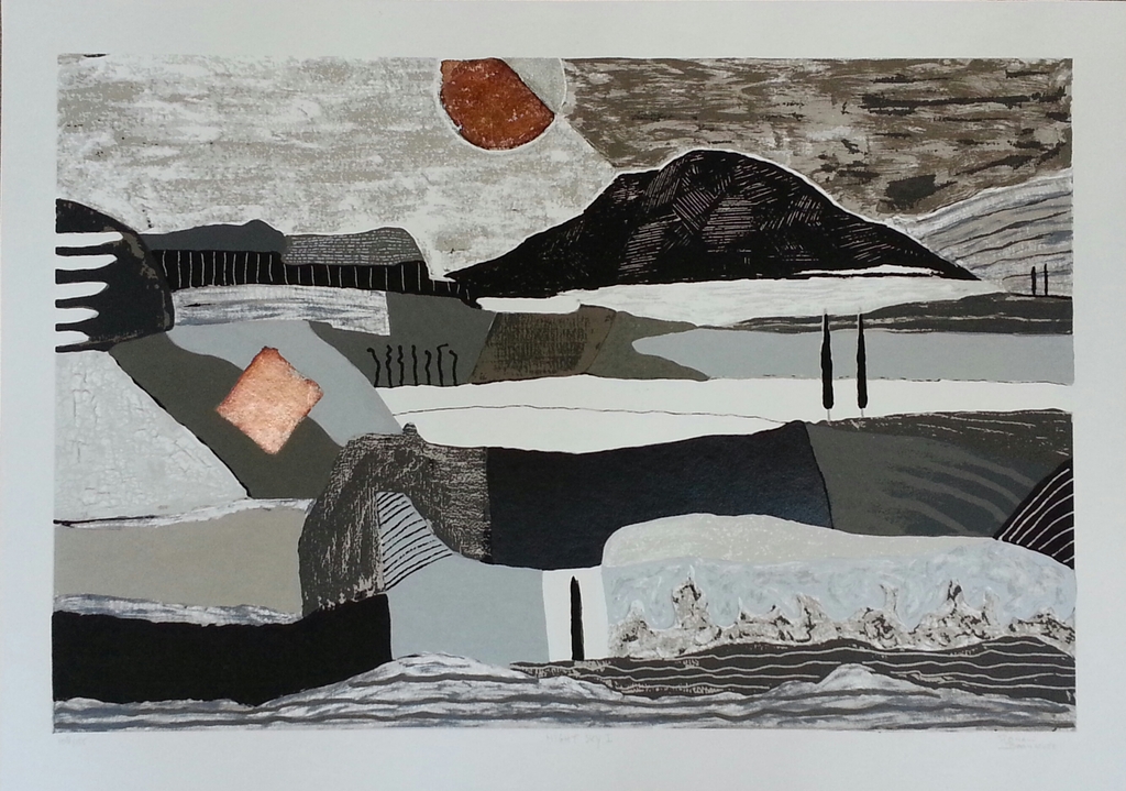 Ronald Boonacker, zeefdruk op papier, Titel: "Night Sky I" verkocht voor € 86!