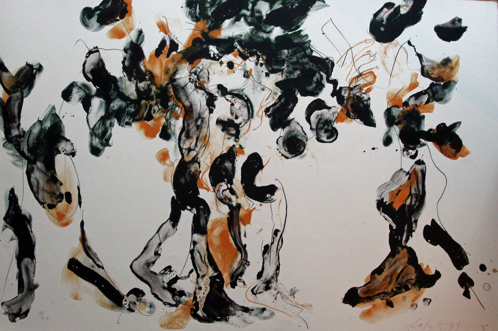 Ger Lataster, De drie gratien, zeer grote lithografie ( 80 x 120 cm) 32/50 verkocht voor € 200!