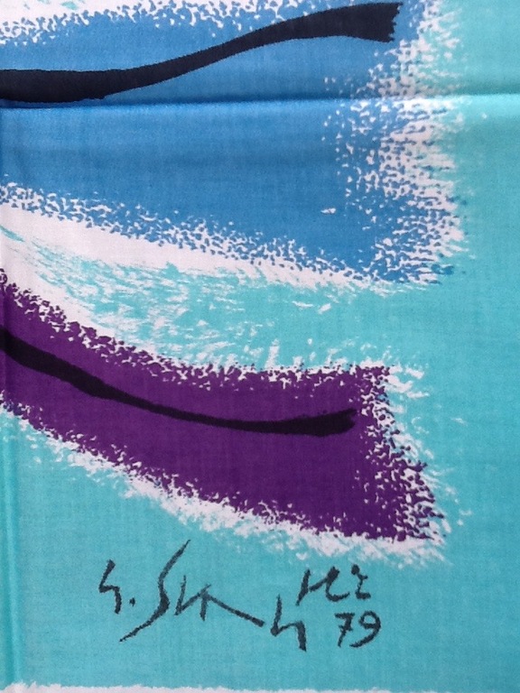 Gustave Singier, zeefdruk op katoenzijde Sjaal /kleed kopen? Bied vanaf 20!