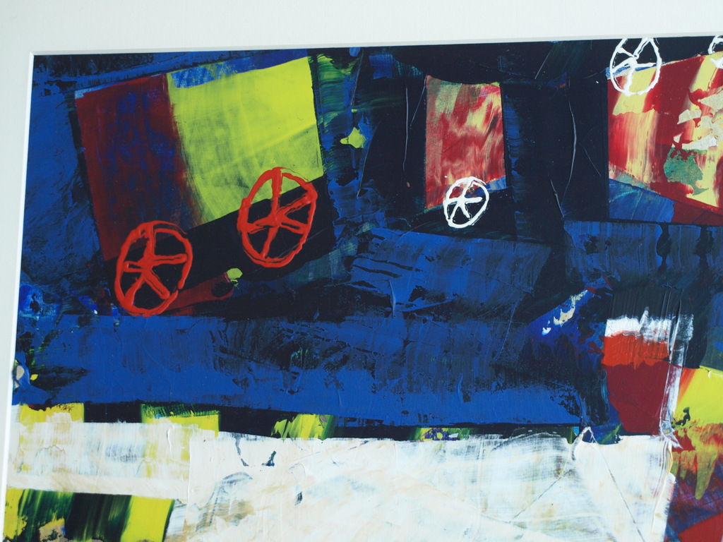 Willem van Scheijndel : Acrylverf – Wielen – gesigneerd & ingelijst – 1995 kopen? Bied vanaf 100!