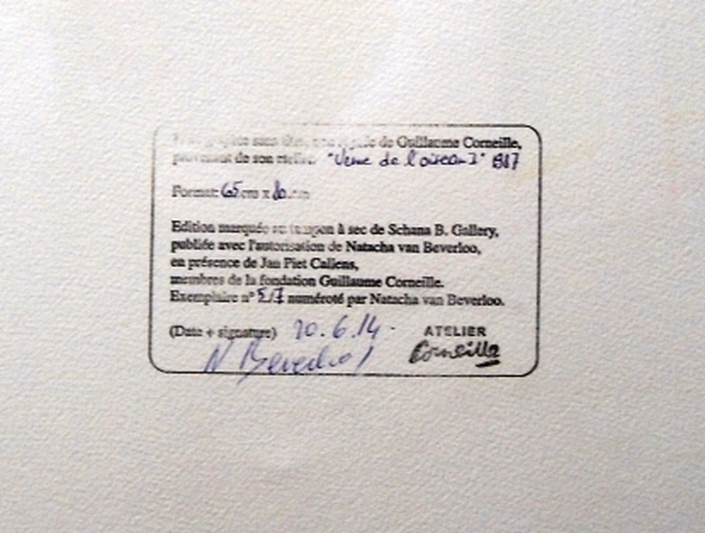 Corneille : naakt in blauw met vogel in roze (grote litho)  kopen? Bied vanaf 135!