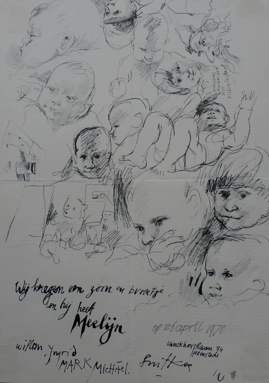 Willem Snitker - Tekening - 1970 verkocht voor € 45!