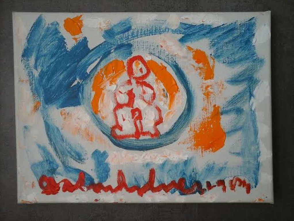 Anton Heyboer, Olieverf op Linnen 1987. verkocht voor € 250!