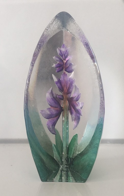 Mats Jonasson voor Maleras - kristallen presse papier blauwe Orchidee kopen? Bied vanaf 28!