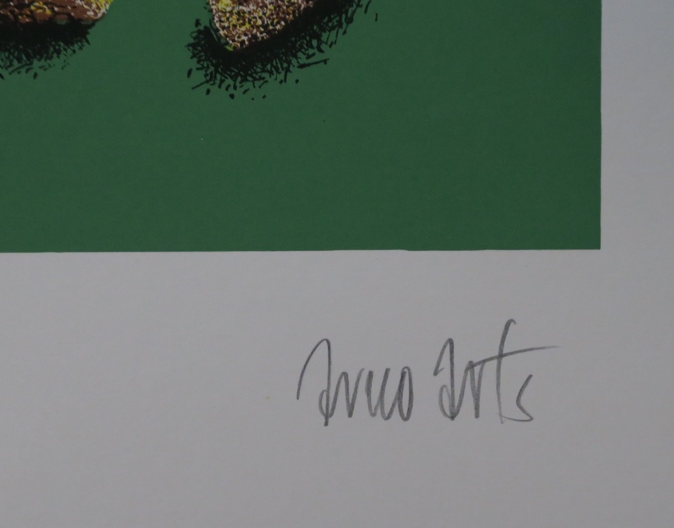 Lot van 2 zeefdrukken van Arno Arts: Zonder titel (groen/blauw) kopen? Bied vanaf 20!