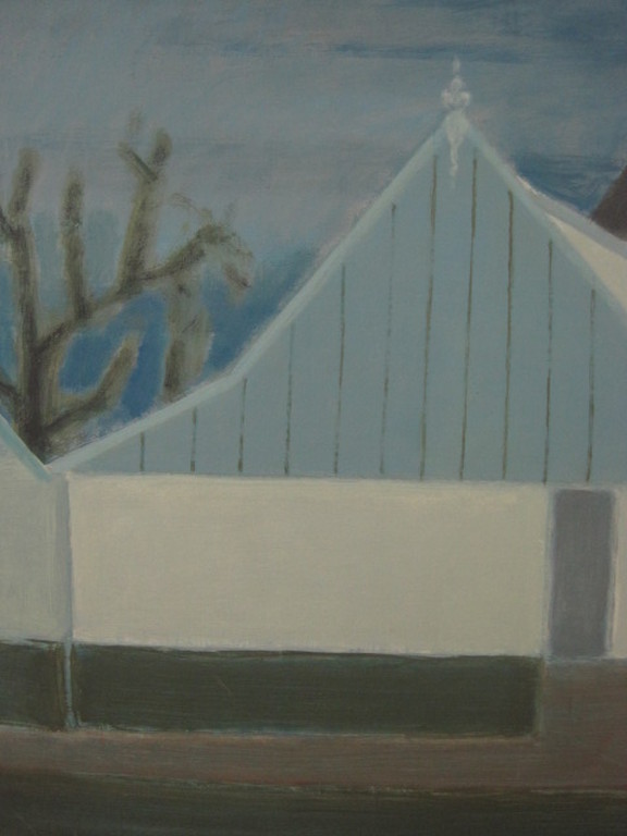Dick Zwier (1915-1993) olieverf "Huisjes Noord Holland" 1987 kopen? Bied vanaf 1!