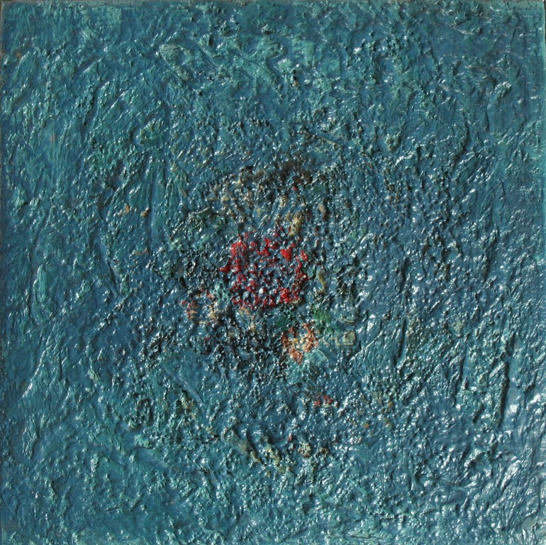 Di Reurhoff Behrens, - Abstracte compositie - olieverf op board - gesigneerd verkocht voor € 120!