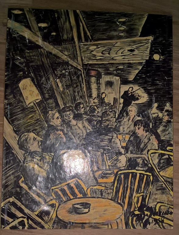 Jurcka, willem, Tekening, cafe scene  verkocht voor € 35!