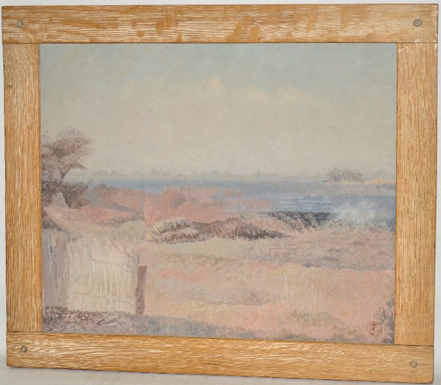 Jan Zondag, Acrylverf op doek. Landschap verkocht voor € 50!