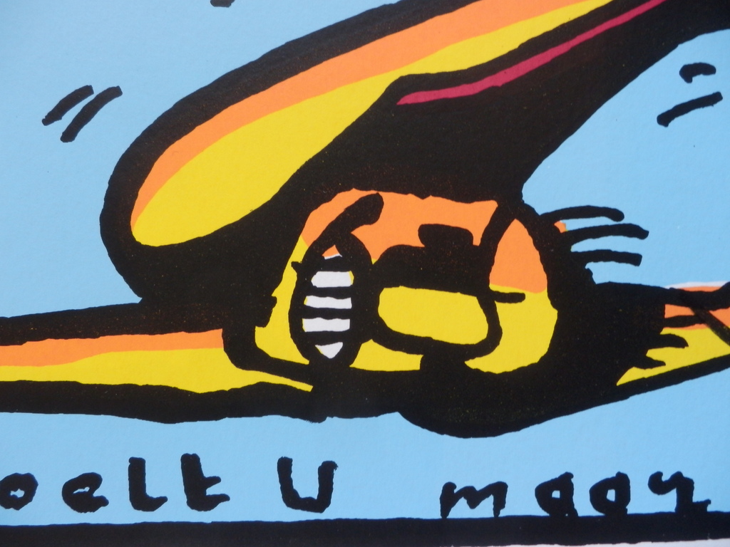 HERMAN BROOD, Gelimiteerde en HANDGESIGNEERDE Zeefdruk  SPOELT U MAAR kopen? Bied vanaf 85!