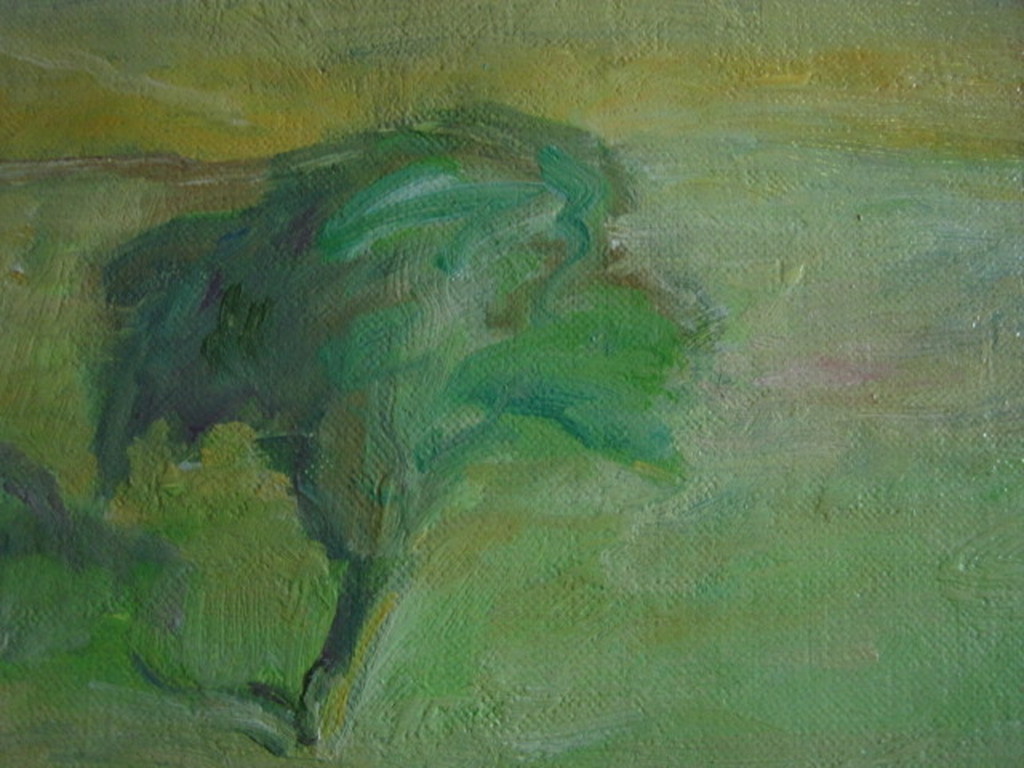 Impressionistisch olieverf Mein. Volkers "Zomers landschap met boom" gesigneerd kopen? Bied vanaf 1!
