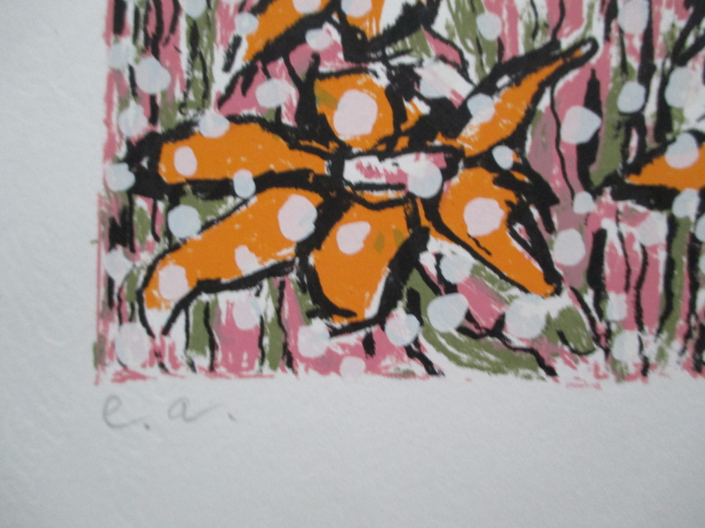 Jan Wolkers, zeefdruk 1999 "Bloei in de sneeuw" kopen? Bied vanaf 200!