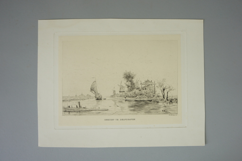 Philip Zilcken - Gezicht op Delfshaven - ets - ca. 1900 kopen? Bied vanaf 20!
