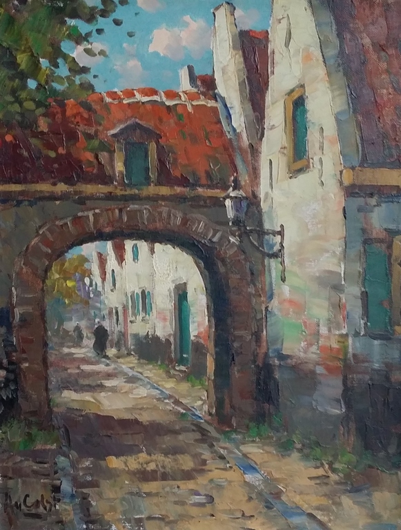 Arnout van GILST (1898-1982)  Stadspoortje, olieverf op doek kopen? Bied vanaf 1!