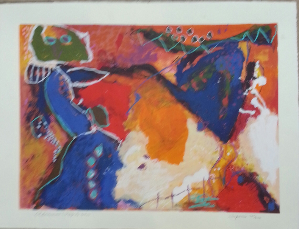 Alexander Vogels, zeefdruk op papier, titel:  verkocht voor € 50!