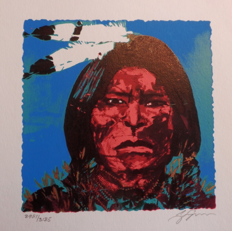 ESPEN GREGER HAGEN Zeefdruk INDIAAN BLAUW Handgesigneerd verkocht voor € 35!