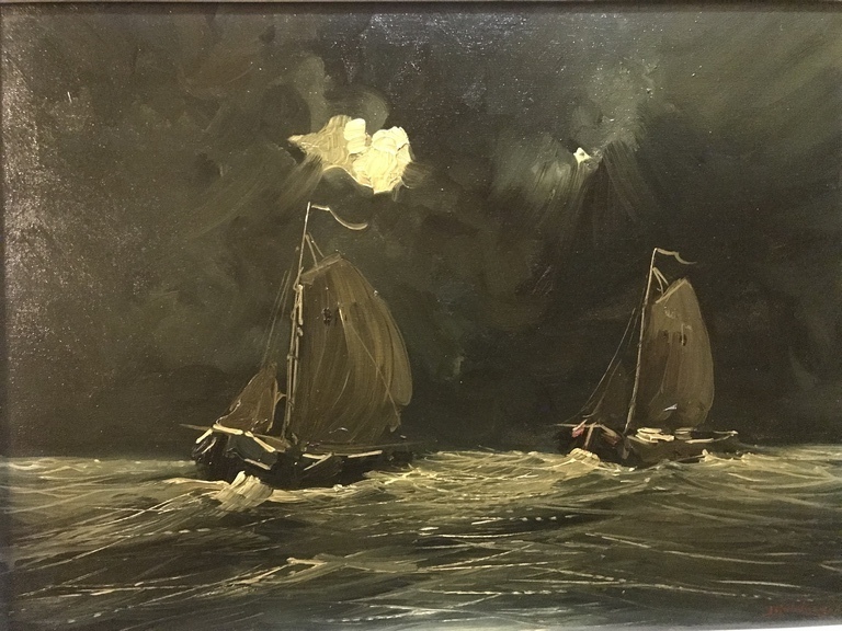 Jan Kelderman ( 1914 - 1990 ) - Olieverf op doek - Avond Op De Schelde  kopen? Bied vanaf 140!