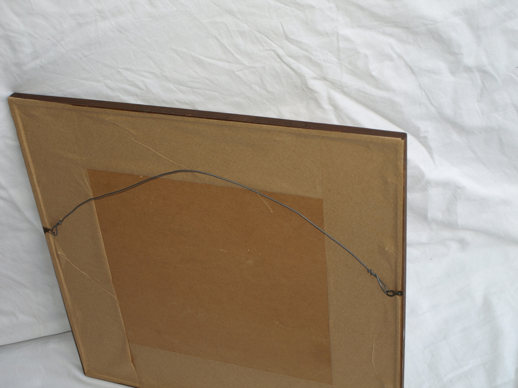 Onduidelijke signatuur : Tekening ,  St Bernardshond – ingelijst - 1962 kopen? Bied vanaf 1!