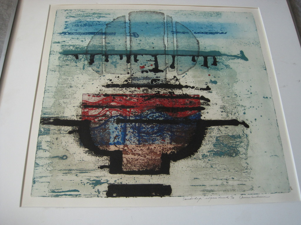 Karakteristiek bep opl  Litho "Landschap" van Friese alleskunner Anne Huitema kopen? Bied vanaf 1!
