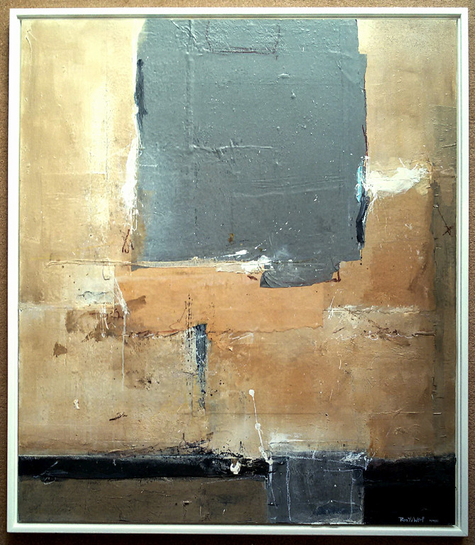 Ron van der Werf - Abstract, gemengde techniek op paneel (mooi ingelijst, groot) kopen? Bied vanaf 575!