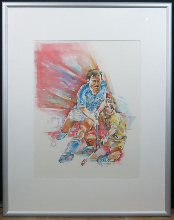 Wim Hoogstraten: Offset, Hockey - Ingelijst kopen? Bied vanaf 1!