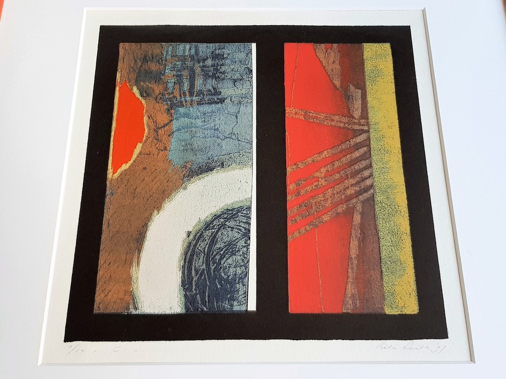 Rita Lentz - Ingelijste houtsnede - Gesigneerd 97 verkocht voor € 35!
