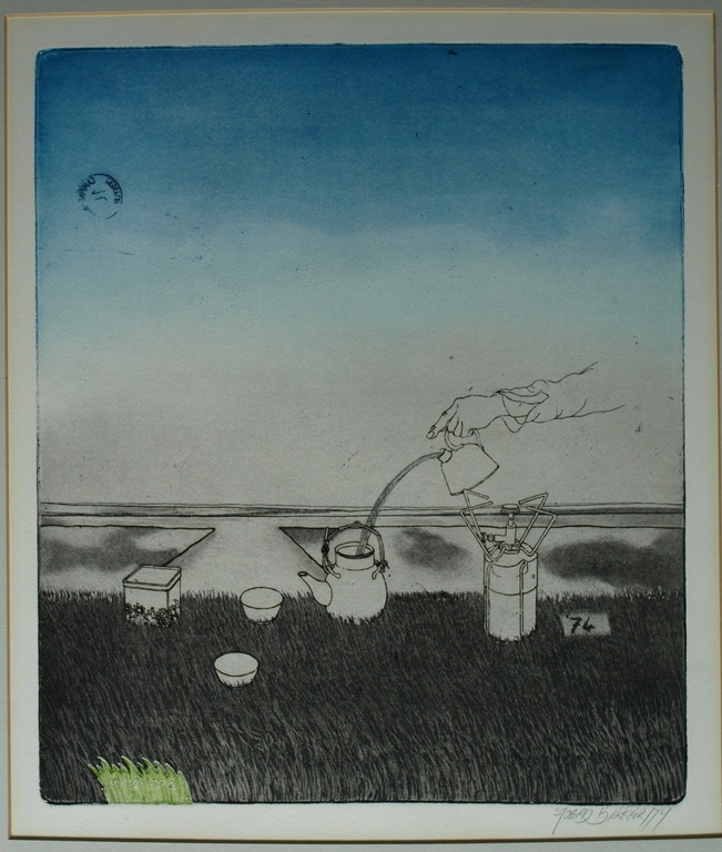 Sjoerd Bakker : Ets & aquatint – Tea for 2 – gesigneerd – 1974 verkocht voor € 50!