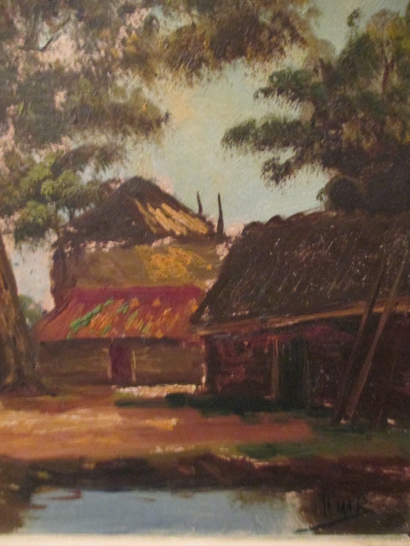 Olieverf op paneel, Boerenerf kopen? Bied vanaf 35!