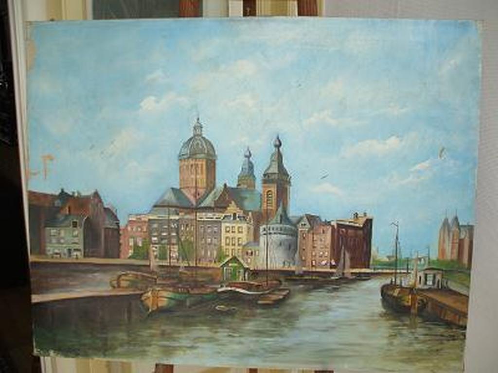 Stadsgezicht Amsterdam St. Nicolaaskerk kopen? Bied vanaf 50!