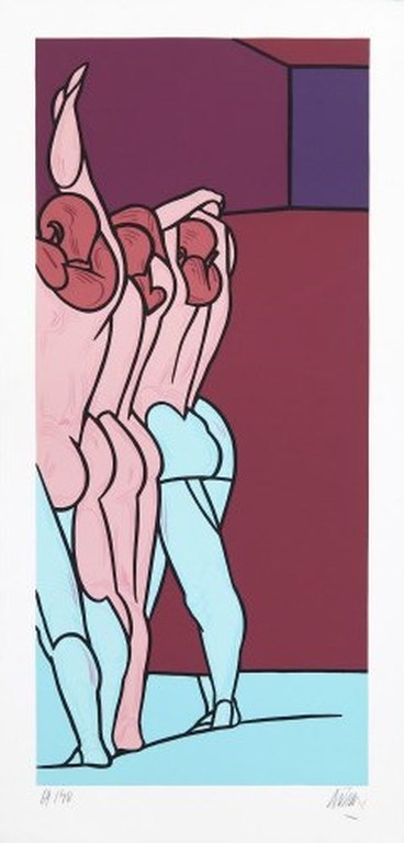 Valerio Adami: Zeefdruk, Figure de dos verkocht voor € 100!