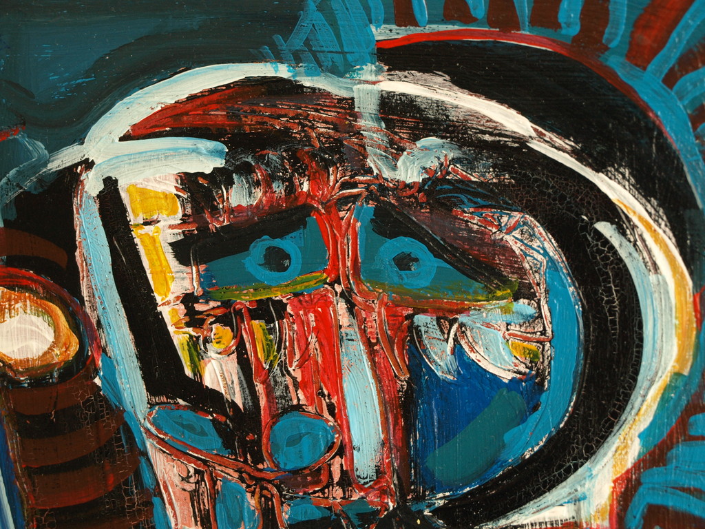 Jasper Banen : Acrylverf op paneel , Havengezicht – ingelijst – 2003  vendu pour 75€ !