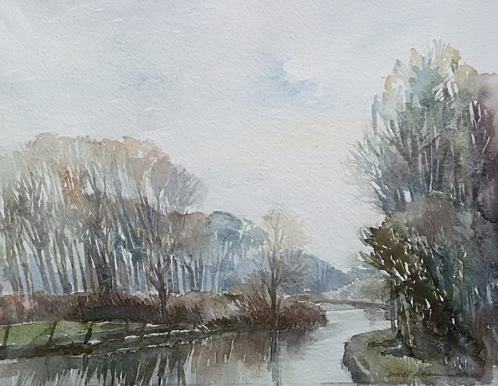 Hen Euverman - De Dommel, aquarel kopen? Bied vanaf 40!